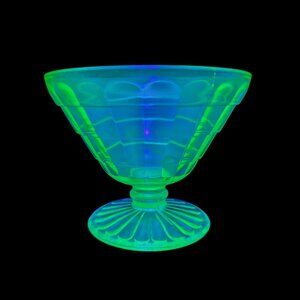 Vintage Uranium Depression Glass Collectible Bar Glass